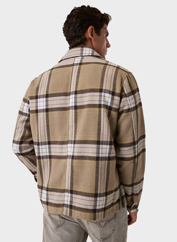 CAMICIA OVERSHIRT CHECK, LM0O BEIGE, medium
