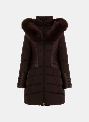 GIUBBOTTO PUFFER FAUX FUR HOOD, G1EB MORO, small