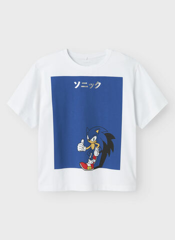 T-SHIRT SONIC DOW GRAPHIC RAGAZZO, BRIGHT WHITE, small