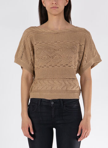 MAGLIONE MANICHE CORTE TRAFORATO, SAFARI, small