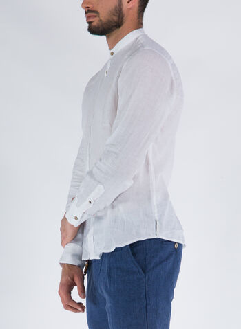 CAMICIA IN LINO, 0101 WHT, small