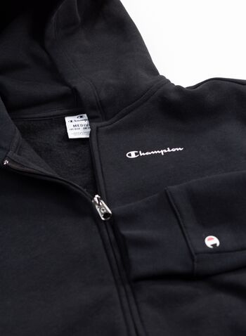 FELPA FULL ZIP CON CAPPUCCIO RAGAZZA, KK001BLK, small