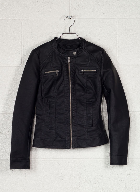 GIUBBOTTO PELLE SINTETICA BANDIT, BLACK, medium