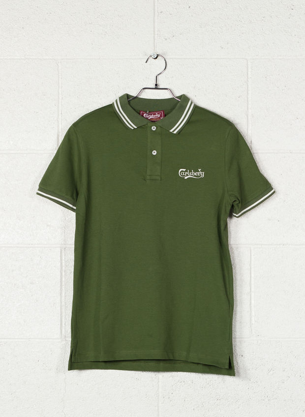 POLO BORDINO STRETCH, VERDE MILI, large