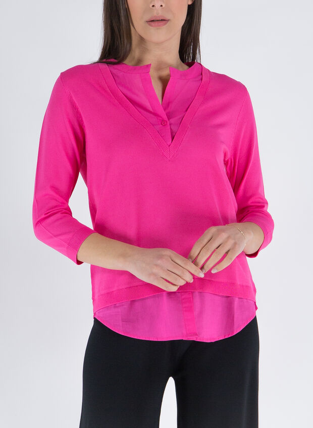 MAGLIONE CON INSERTO CAMICIA, , large