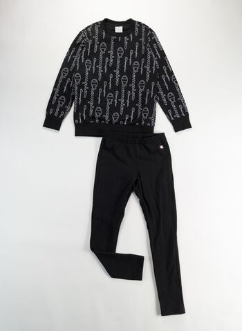 TUTA GIROCOLLO ALL OVER RAGAZZA, KL001BLK, small