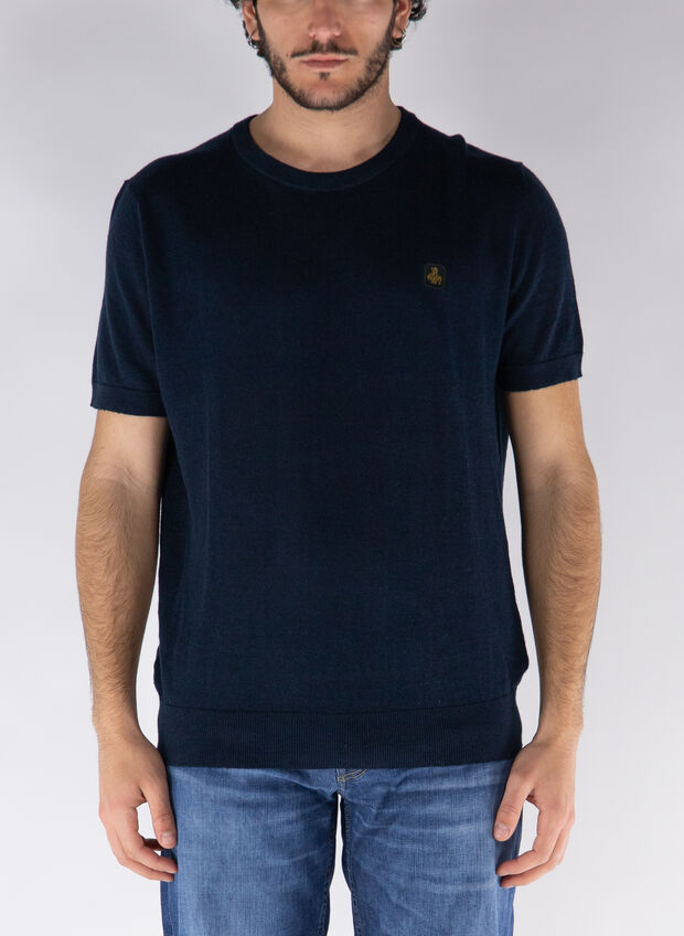 MAGLIONE MANICHE CORTE SEA MISTO LINO, , large