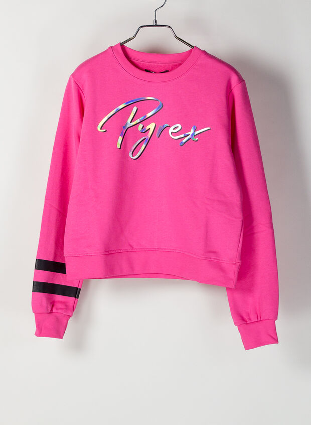 PYREX FELPA GIRO NEW LOGO Grigio, Nero, Fuxia Donna | Sport85