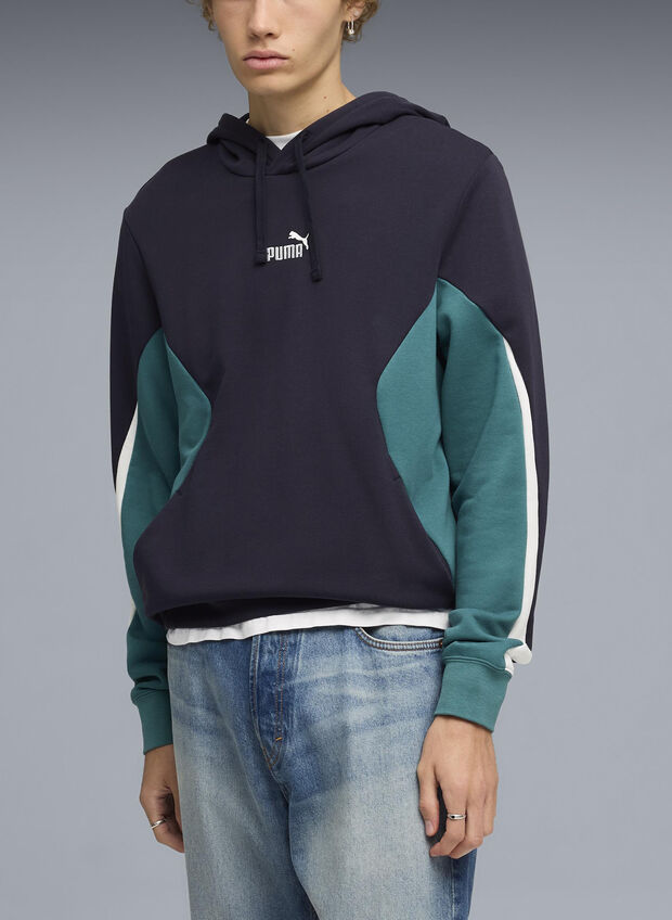 FELPA ESS BLOCK HOODIE, 16 NVY, large