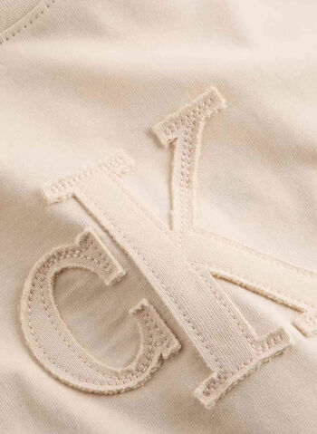 T-SHIRT CON LOGO RICAMATO, AEA BEIGE, small