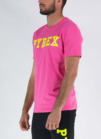 T-SHIRT CON LOGO, FUCSIA FLUO, small