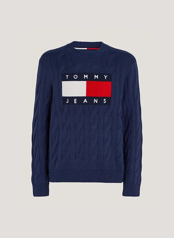 MAGLIONE GIRO TRECCIA FLAG, , small