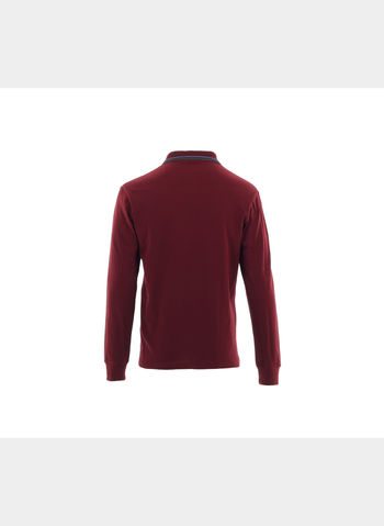 POLO COLLO RIGATO PIQUET STRETCH UOMO, 3232BORDO, small