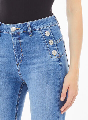 JEANS FLARE BOTTONI, 77121 STONE, small