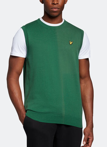 GILET IN MAGLIA CON LOGO, W510 GREEN, small