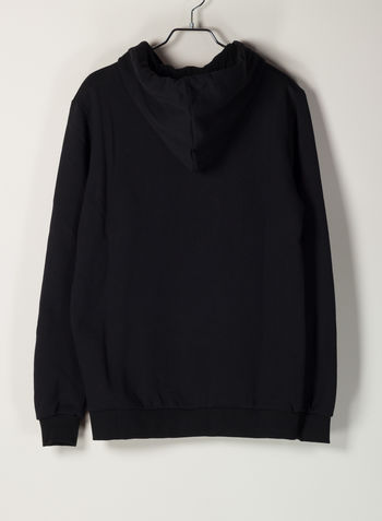 FELPA CON CAPPUCCIO, NERO, small
