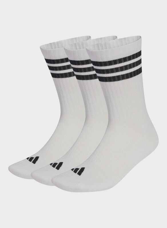 CALZA CUSHIONED SPORTSWEAR 3-STRIPES 3 PAIA, WHT, medium