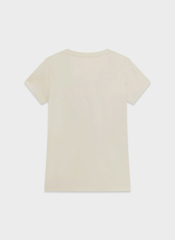 T-SHIRT CON LOGO TRIANGOLARE, G047 PANNA, medium