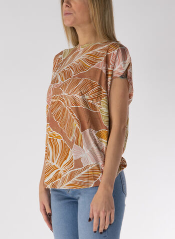 T-SHIRT GIROCOLLO CON STAMPA A FANTASIA, 37703 MATTONE, small
