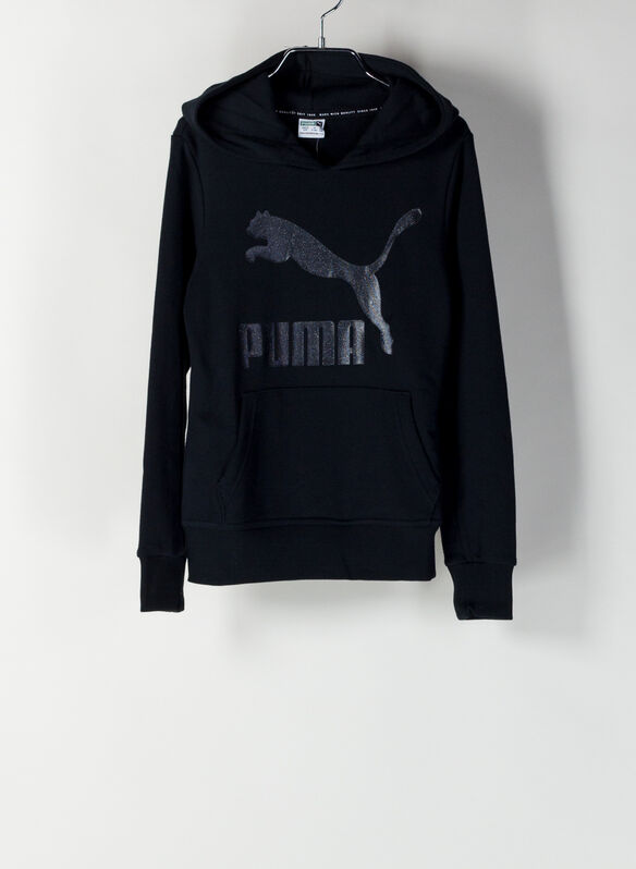 FELPA CLASSICS LOGO RAGAZZA, 01BLK, medium