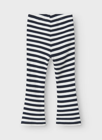 LEGGINGS RIGATO IN MAGLIA BAMBINA, NAVY BLAZER WHTNVY, small