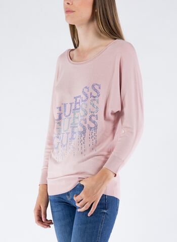 MAGLIONE LOGO STRASS, G6J9 ROSE, small