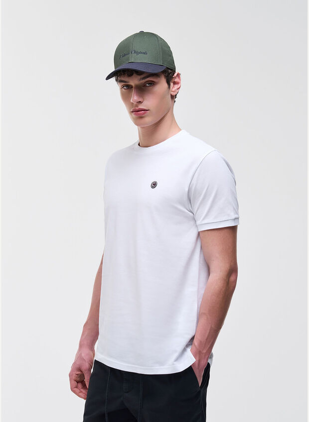 T-SHIRT IN PIQU&Eacute; DI COTONE, 01 WHT, large