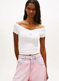 T-SHIRT A COSTE CON SPALLE SCOPERTE, YBL WHT, thumb