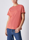 T-SHIRT IN JERSEY CON LOGO TONO SU TONO, RS050 MATTONE, thumb