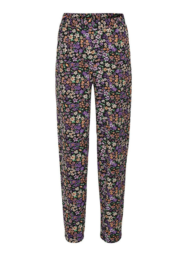 PANTALONE FLOREALE RAGAZZA, BLK, large