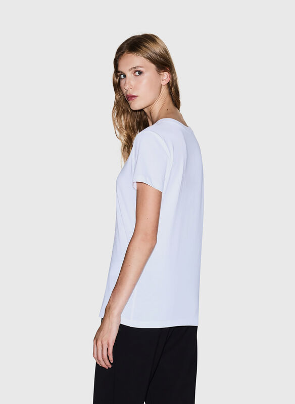 T-SHIRT LOGO AX STRASS, WHT, medium