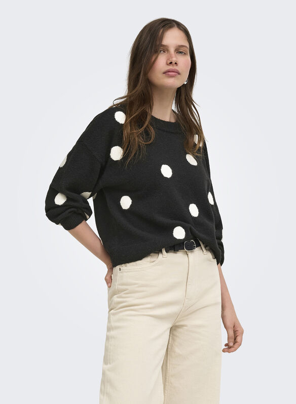 MAGLIONE RICA POIS, BLACK, medium