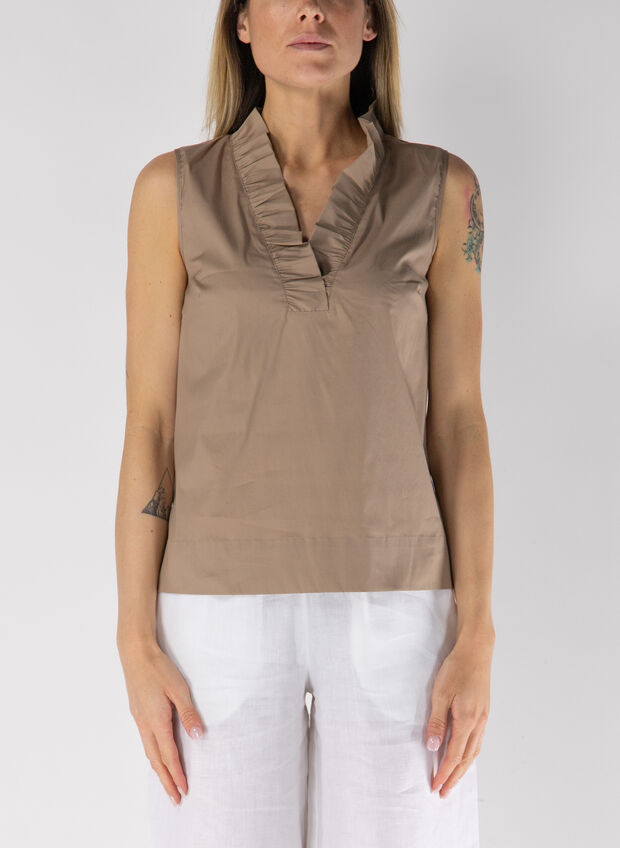BLUSA SCOLLO V PLISSETTATO, , large