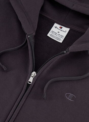 FELPA FULL ZIP CON RICAMO LOGO, ANTRACITE, small
