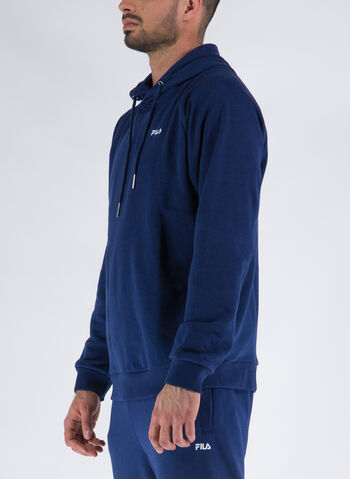 FELPA CON CAPPUCCIO MICRO LOGO RICAMO, 50001 NVY, small