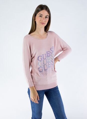 MAGLIONE LOGO STRASS, G6J9 ROSE, small