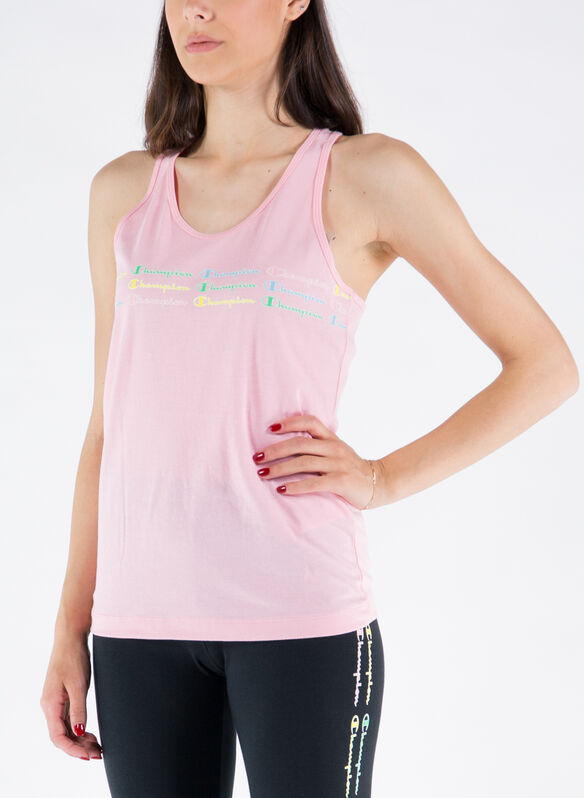 CANOTTA LOGO MULTICOLORE, PS024PINK, medium