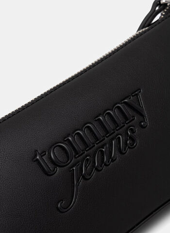 BORSA A SPALLA ESSENTIAL CON LOGO, BDS BLK, small