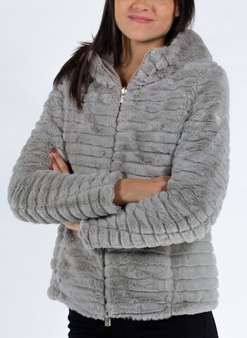 GIACCA NAIDA REVERSIBILE IN ECO PELLICCIA CON IMBOTTITURA ECOLOGICA, 946GXP SILVERGREY, small