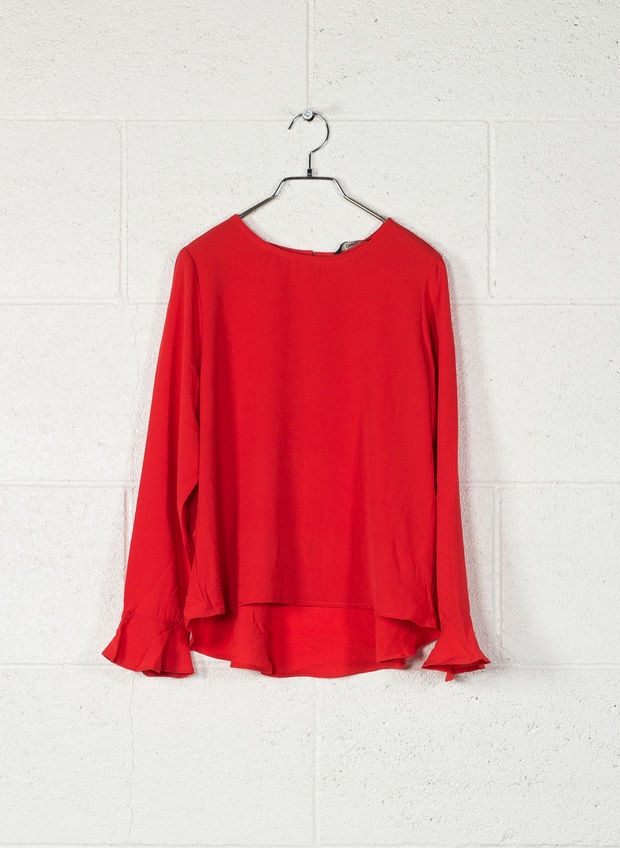 BLUSA ROUGE POLSO CREPES, SCARLET, large