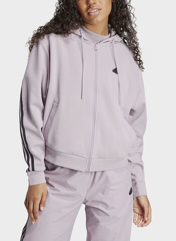 FELPA FULL ZIP 3 STRIPES, ROSE, small