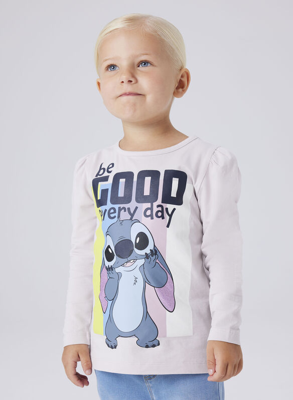 T-SHIRT STITCH BAMBINA, LILAC MARBLE, medium