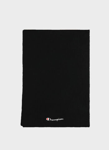 SCIARPA IN MAGLIA CON LOGO UNISEX, KK001 BLK, small