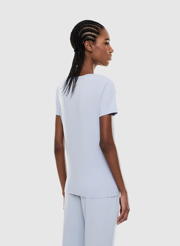 T-SHIRT LOGO STRASS, U9309 CELESTE, medium