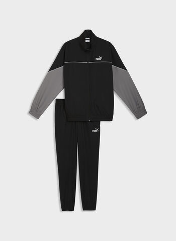 TUTA IN TESSUTO A BLOCCHI DI COLORE, 01 BLK, small