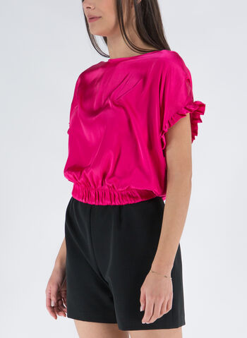 BLUSA A MANICHE CORTE, FUXIA FUCSIA, small