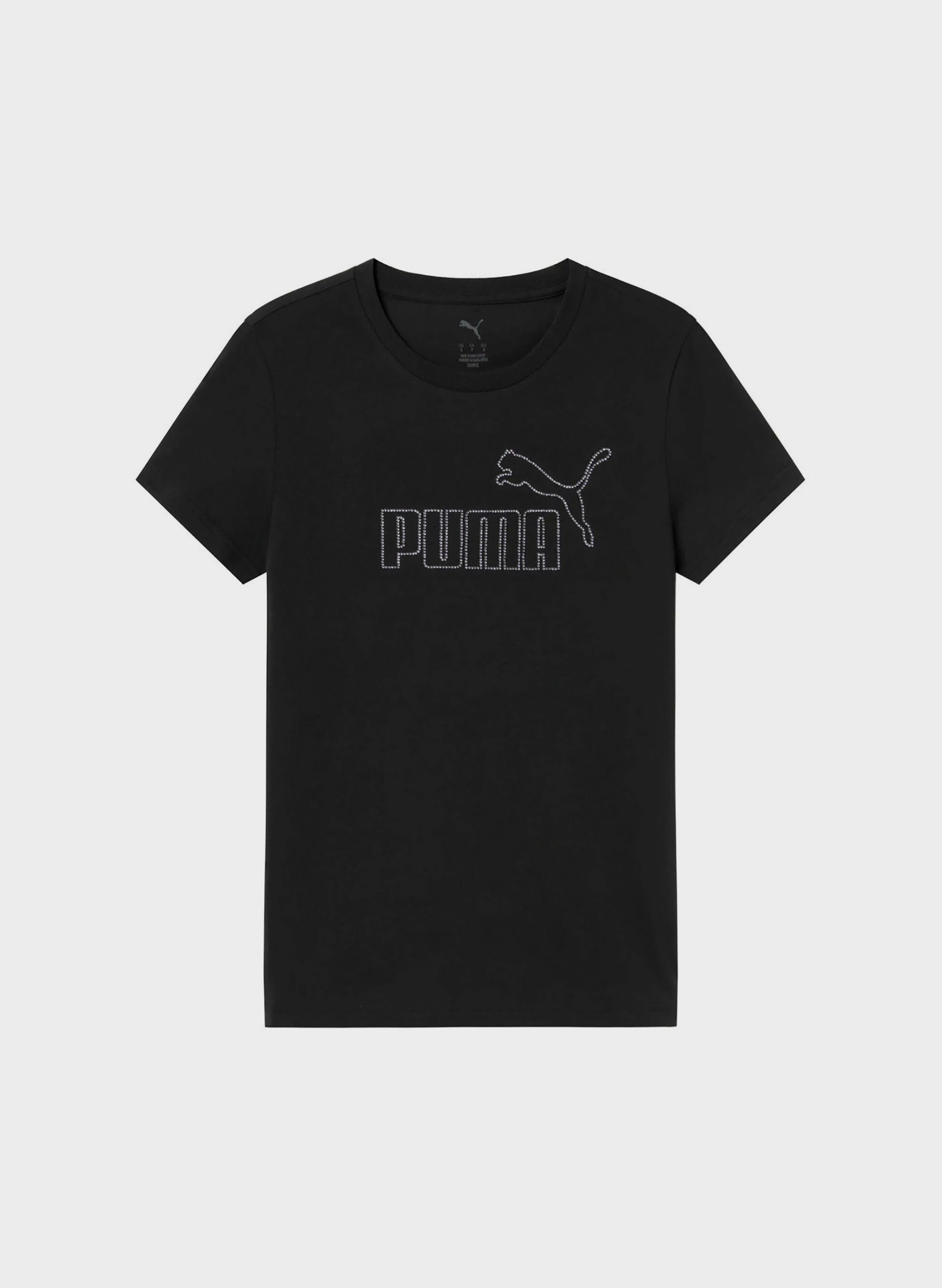 T-Shirt Rhinestone Logo Con Strass