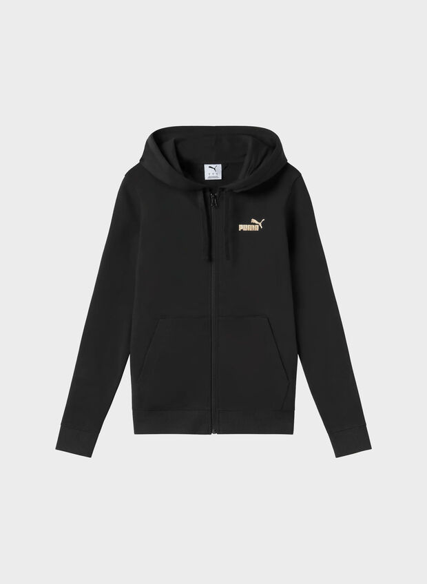 FELPA FULL ZIP ESSENTIAL MICRO LOGO, 01 BLK, large