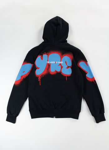 FELPA MURALES CON CAPPUCCIO RAGAZZO, 110 BLK, small