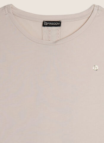 T-SHIRT CON INSERTO POSTERIORE IN SANGALLO, Z102 PANNA, small